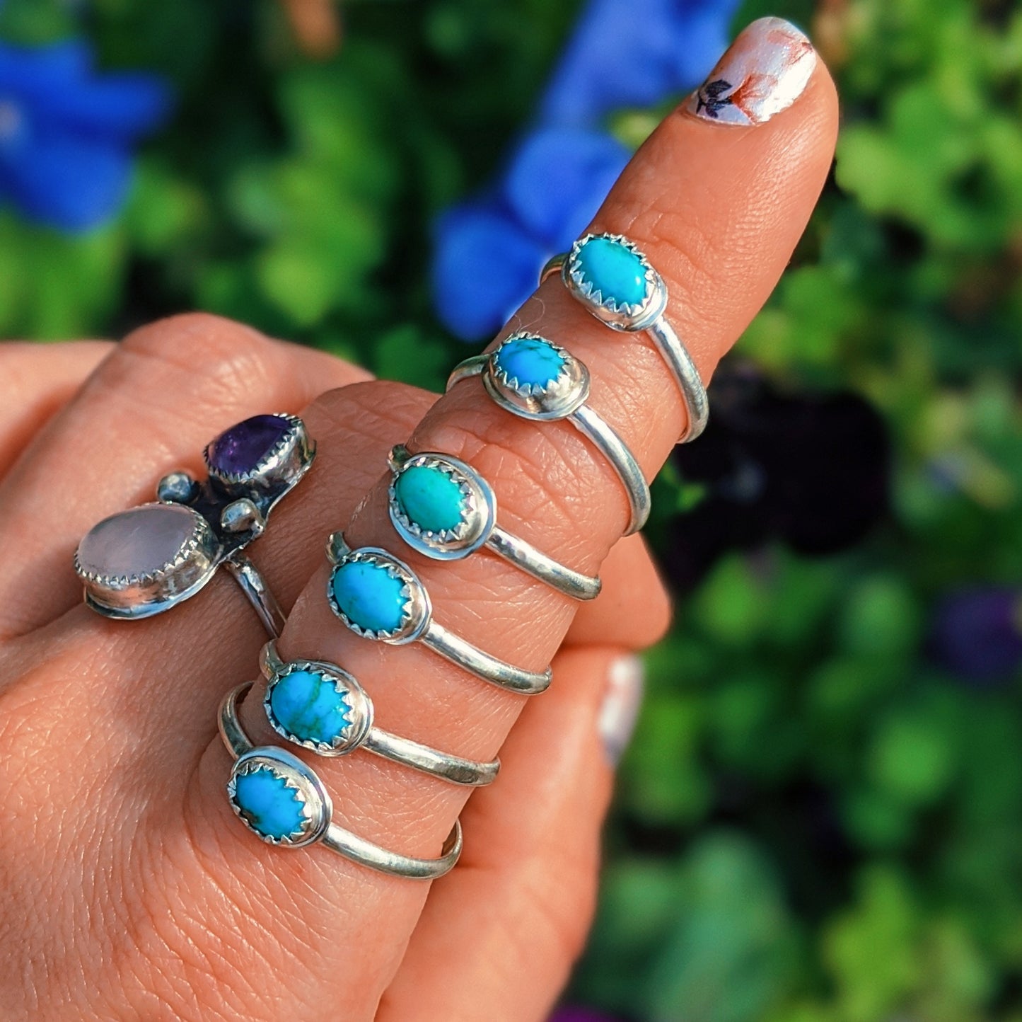 Turquoise Traveler Ring - Argentium Silver