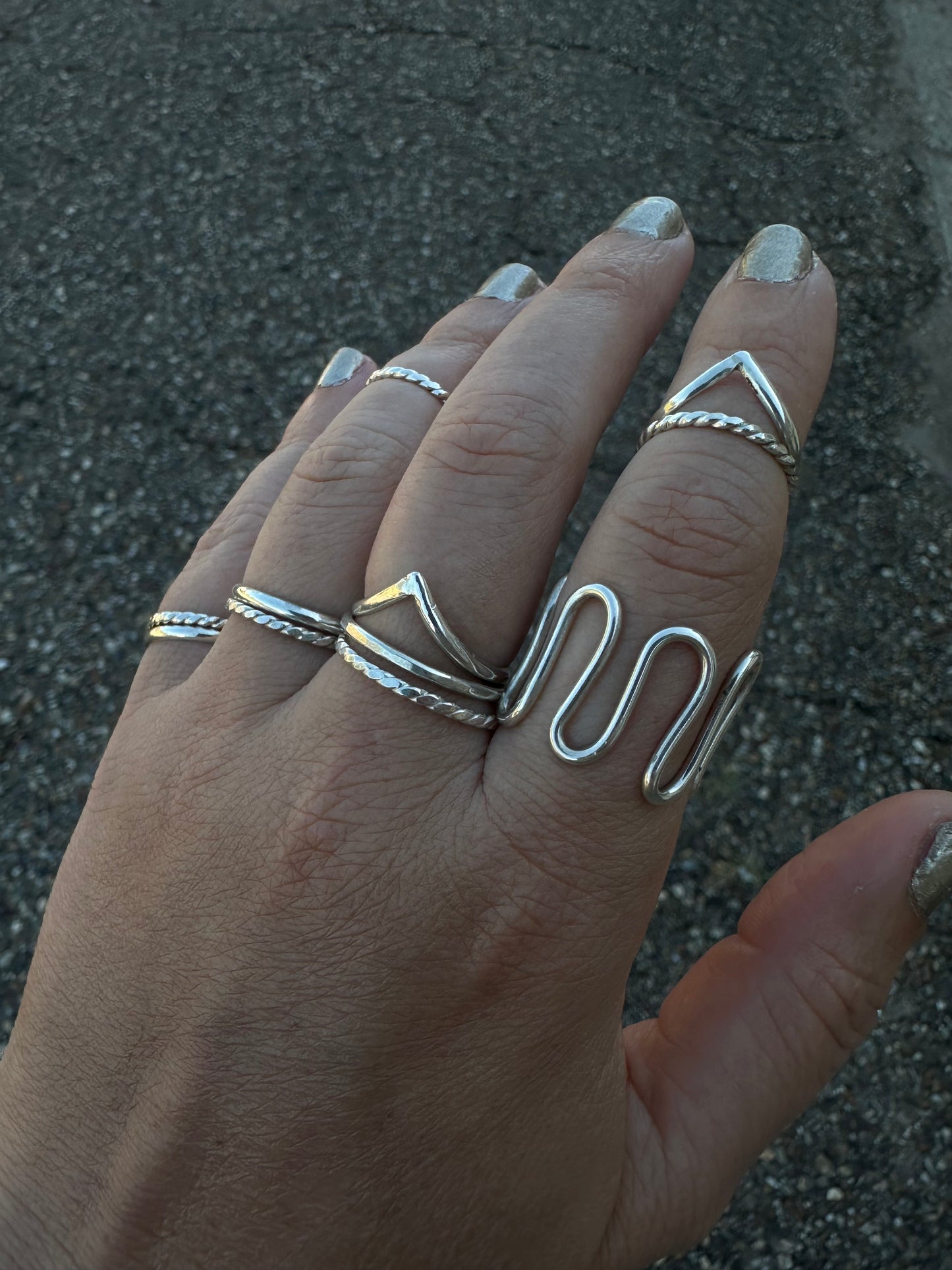 Hammered Silver Stacker Rings - Made To Order