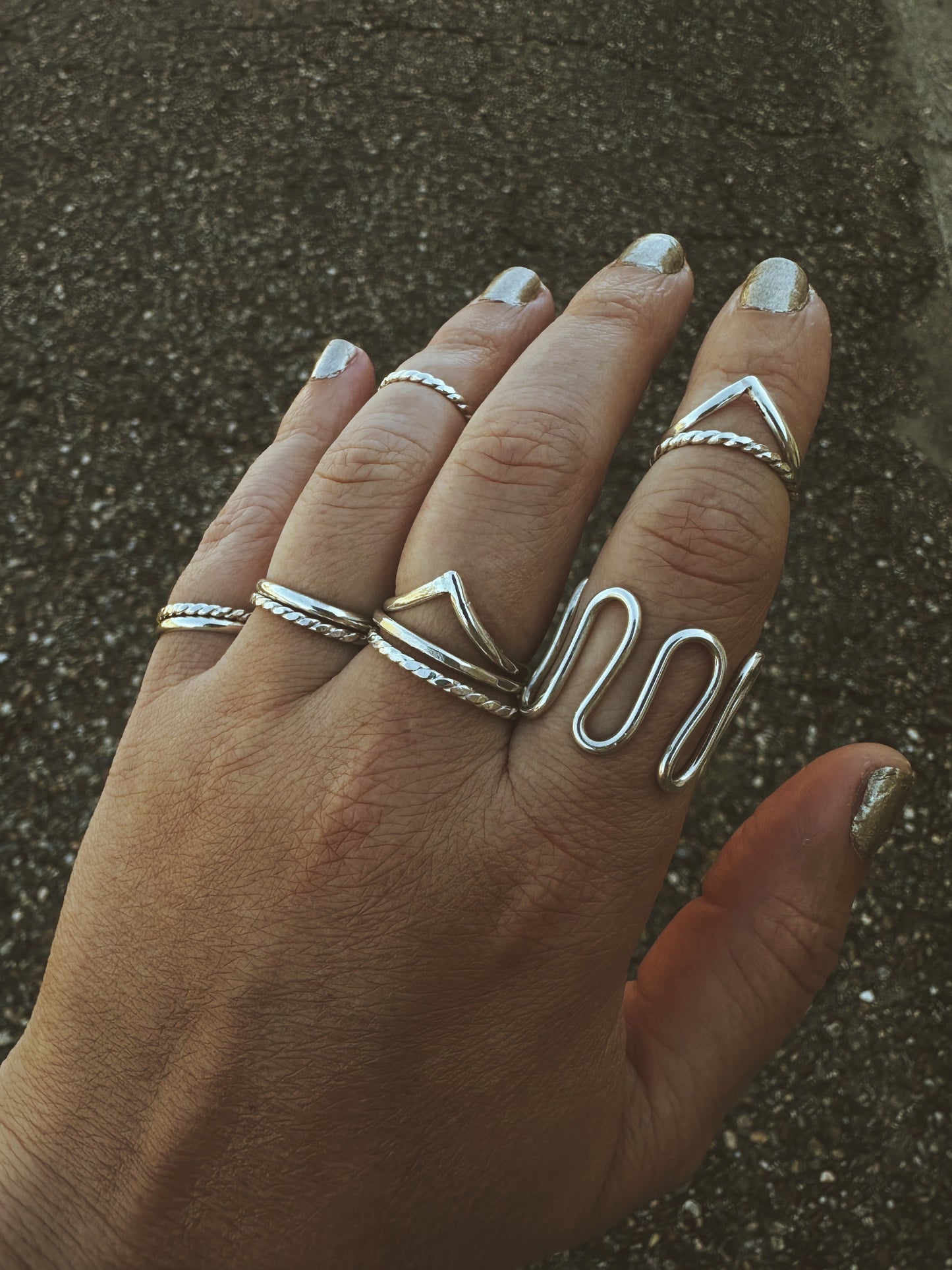 Silver Wave Ring | Statement Stacker