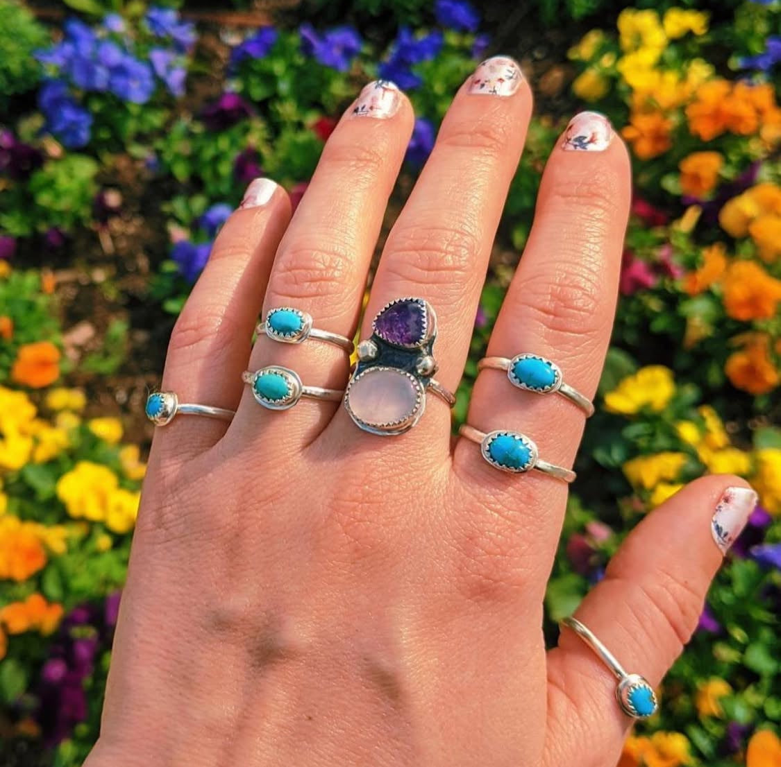 Turquoise Traveler Ring - Argentium Silver