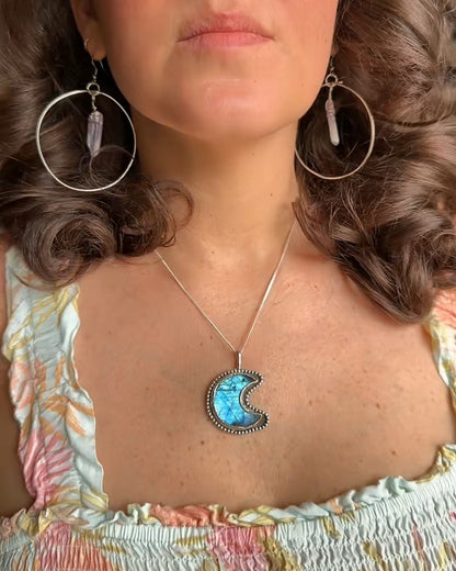 Mystic Labradorite Crescent