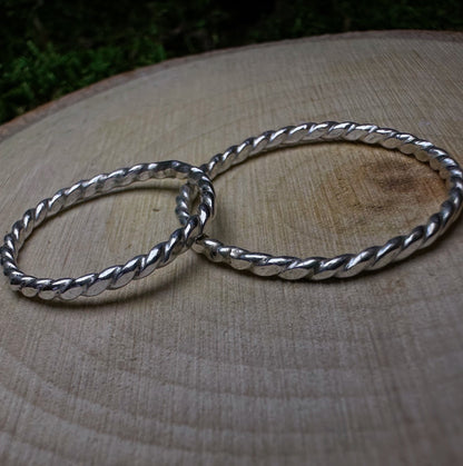 Twist Silver Stacker Ring | Subtle Statement