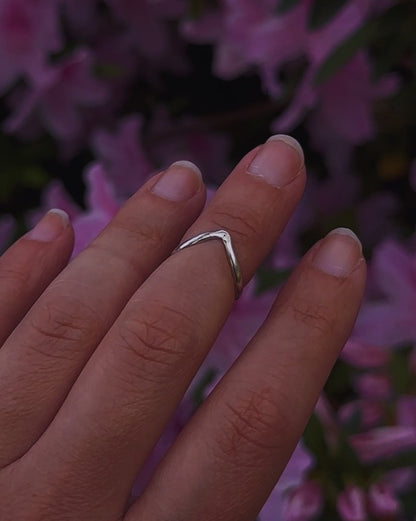 Chevron Silver Stacker Ring | Bold & Grounded