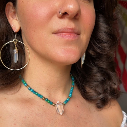 Angel Aura Quartz Hoops