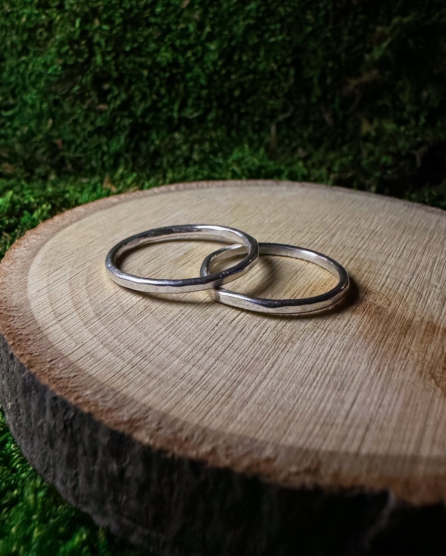 Hammered Silver Stacker Ring | Organic Texture