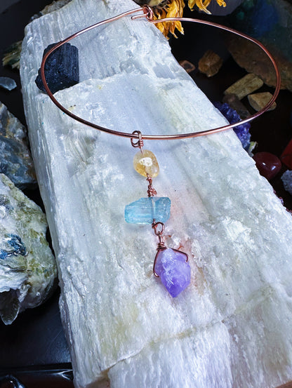 Crystal Copper Collar Necklace
