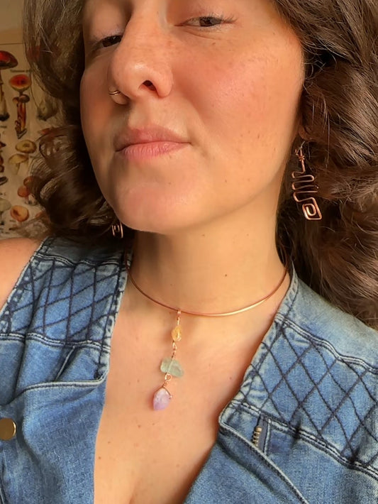 Crystal Copper Collar Necklace
