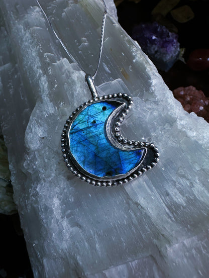 Mystic Labradorite Crescent