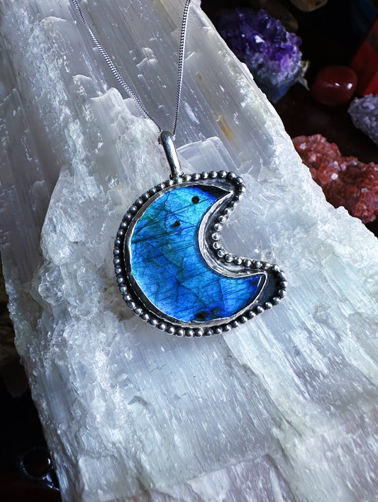 Mystic Labradorite Crescent