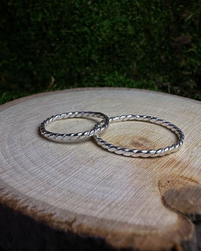 Twist Silver Stacker Ring | Subtle Statement