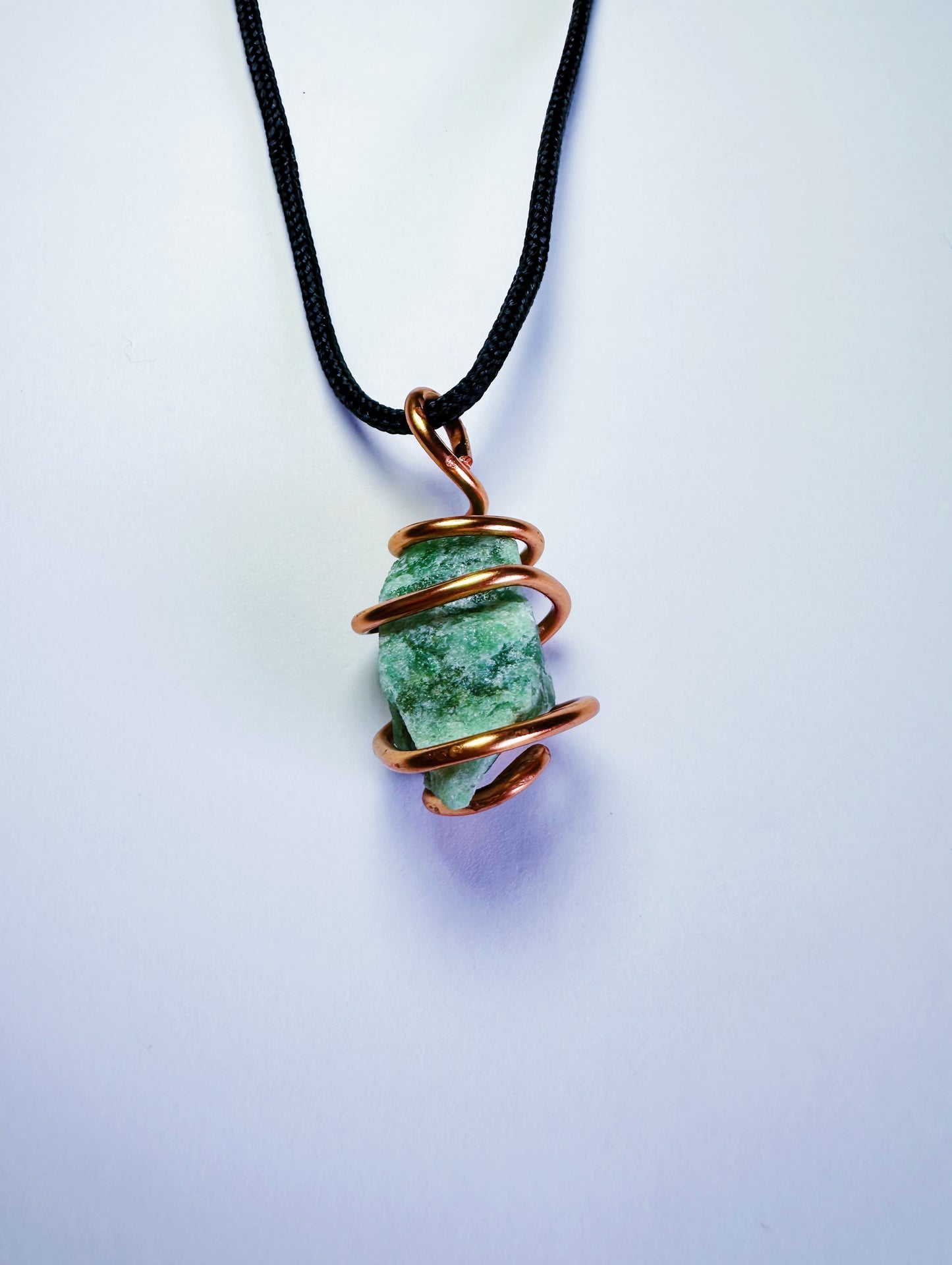 Aventurine Copper Wire Wrapped Necklace - Adjustable