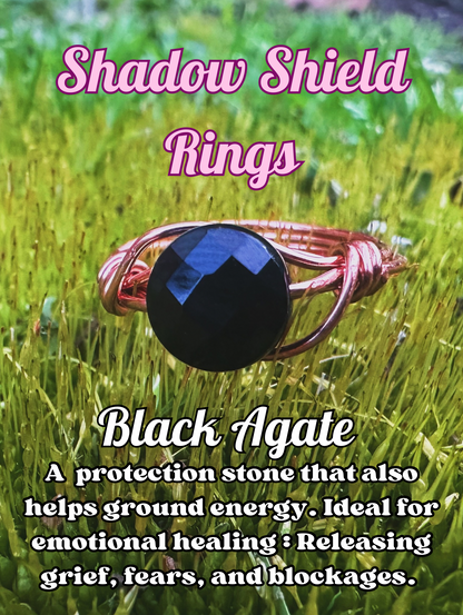 Shadow Shield Agate Ring